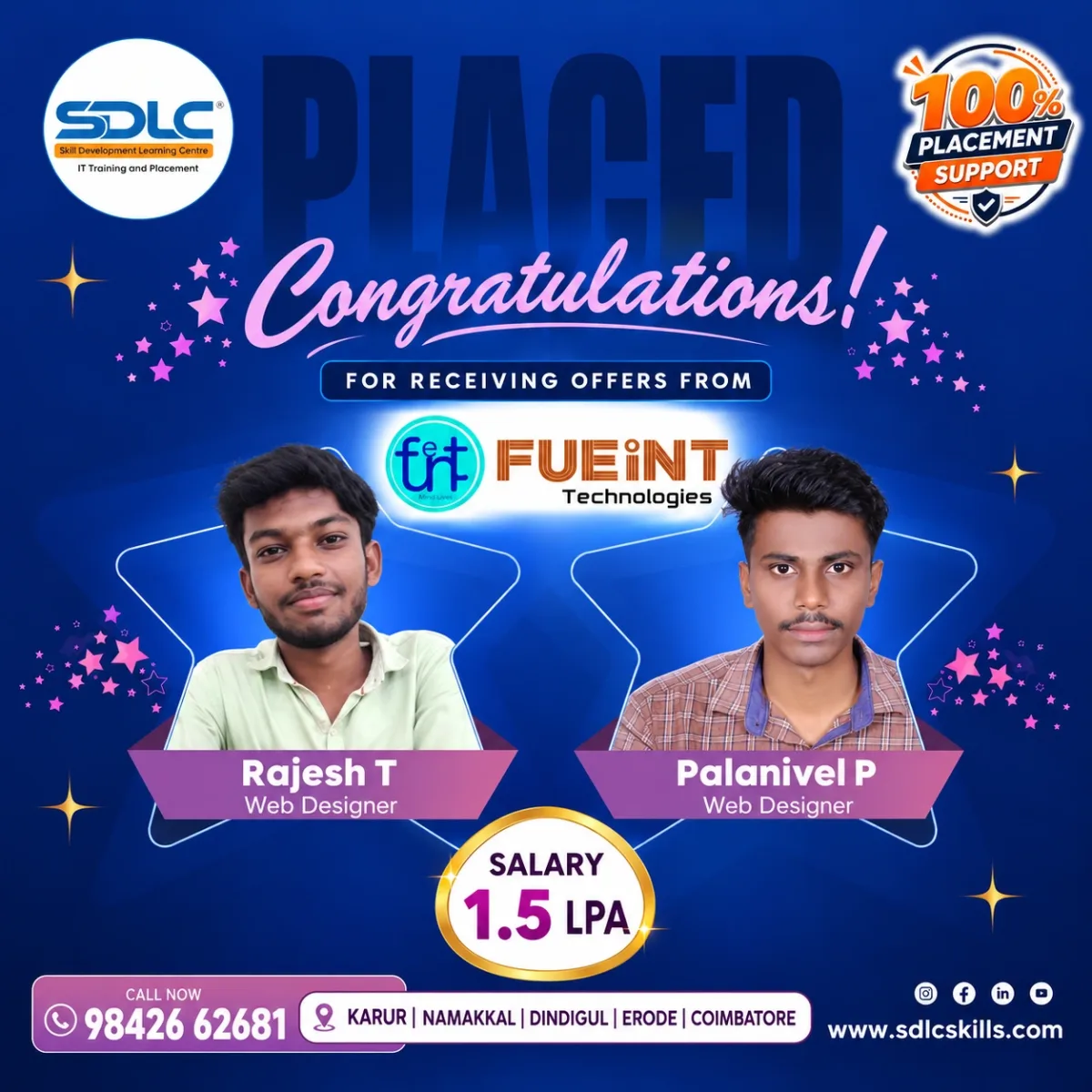 SDLC student placement announcement