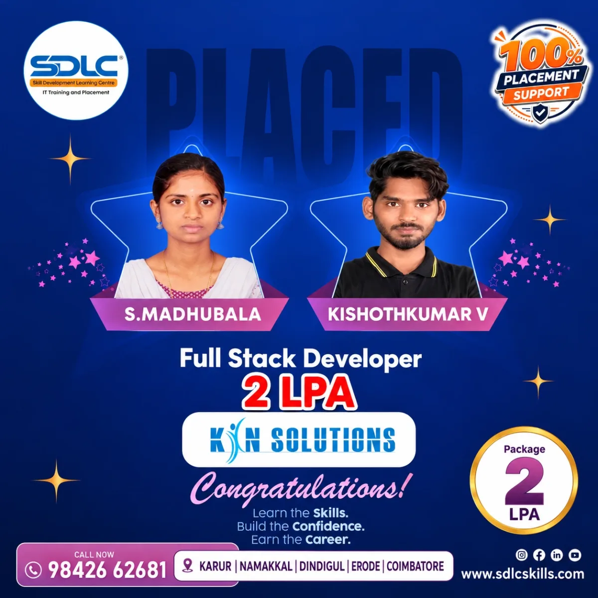 SDLC student placement announcement