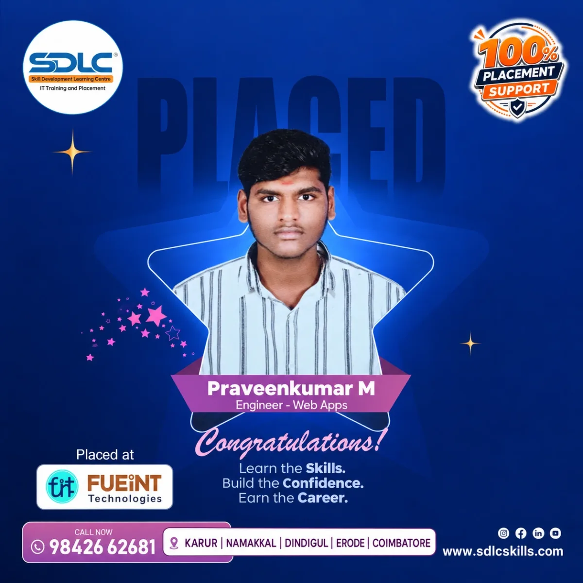 SDLC student placement announcement