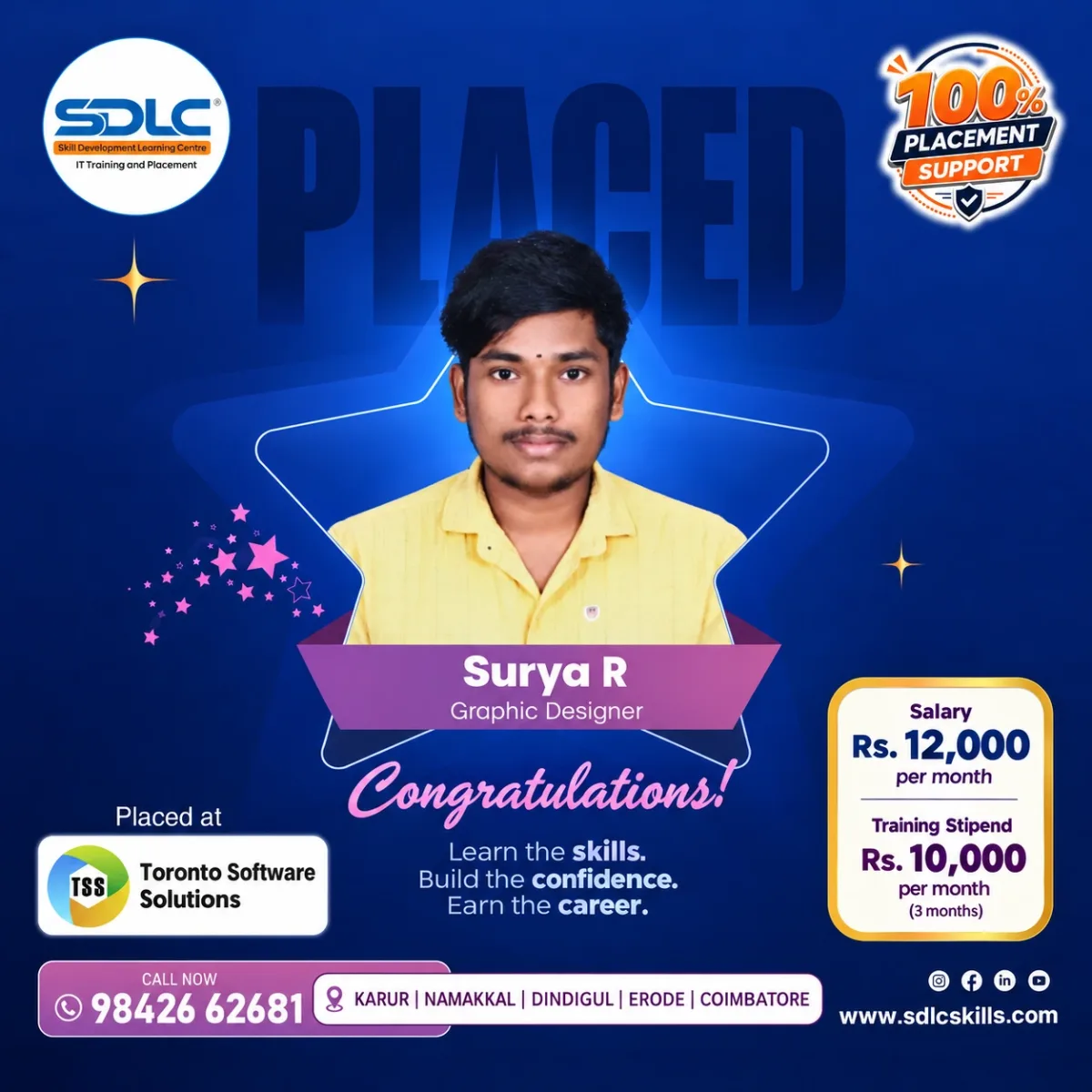 SDLC student placement announcement