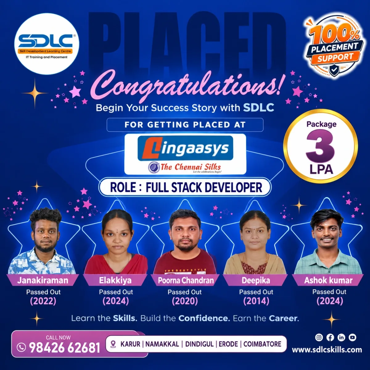 SDLC student placement announcement