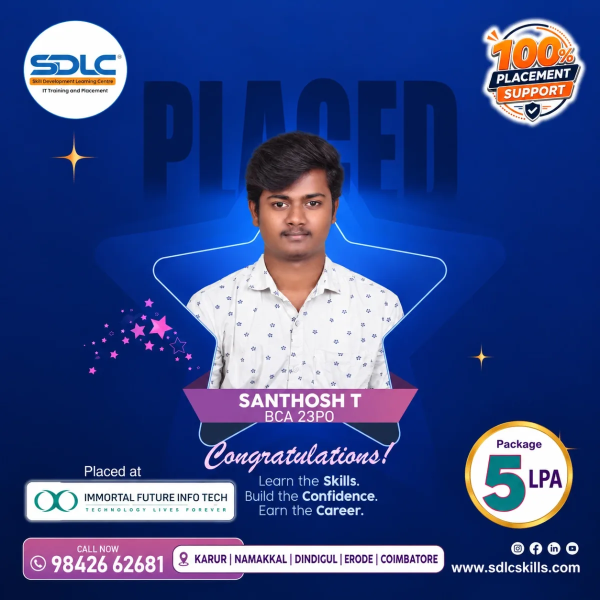Immortal Placed Santhosh