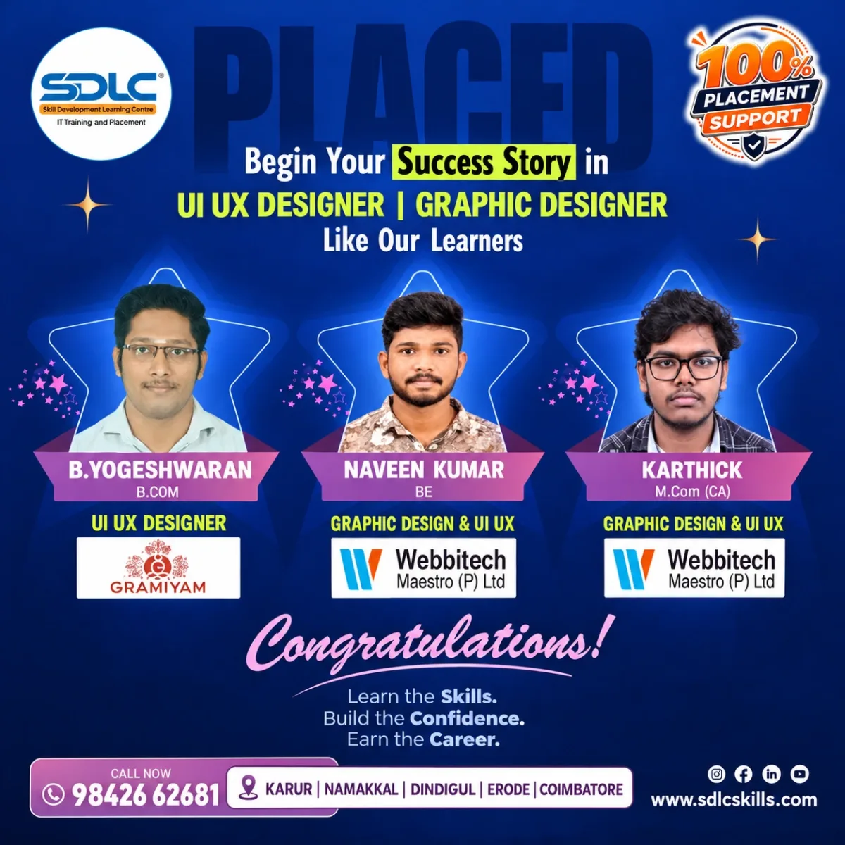 SDLC student placement announcement