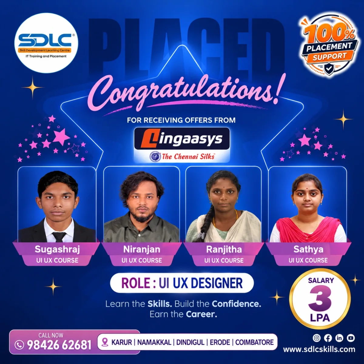 SDLC student placement announcement