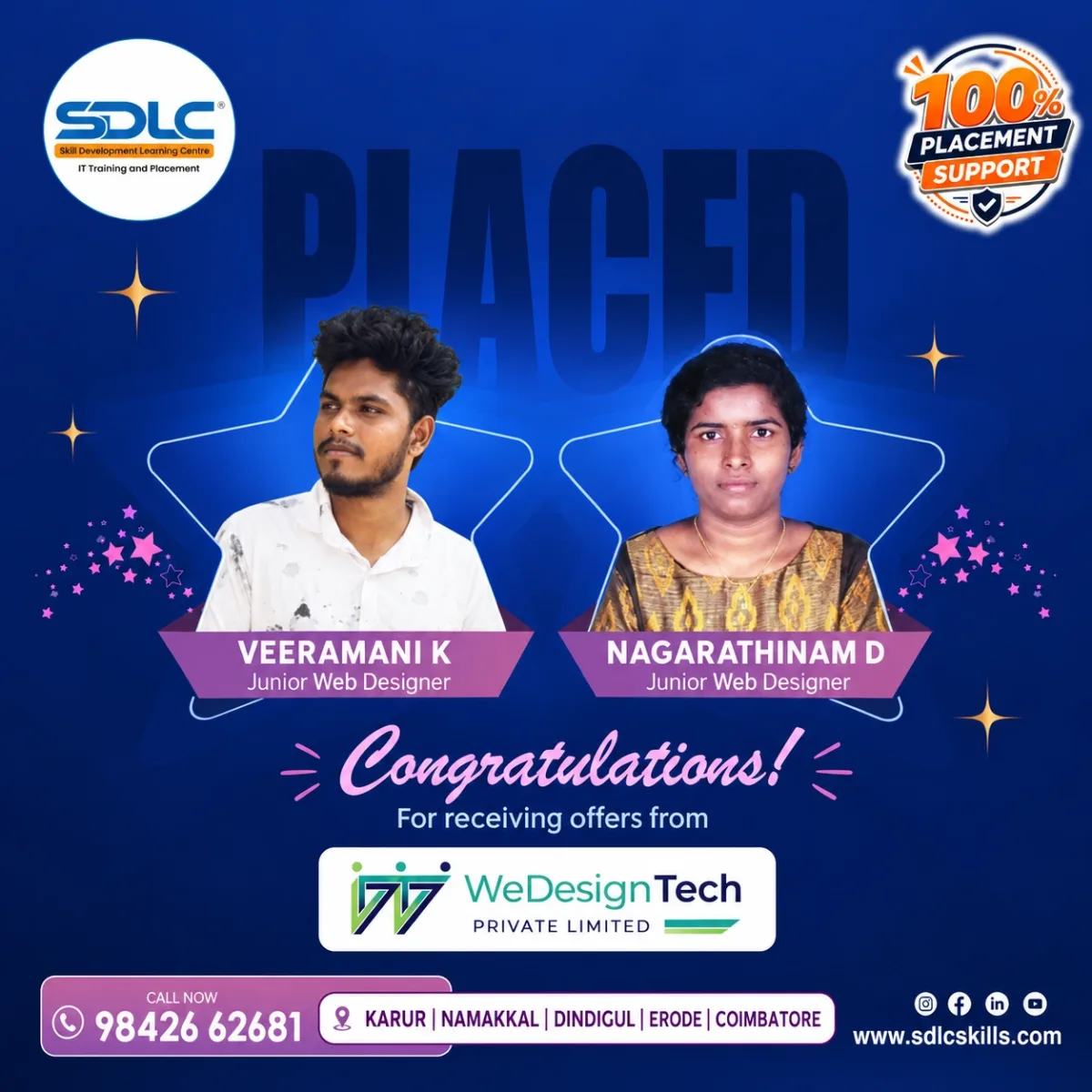 SDLC student placement announcement